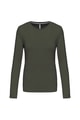 Dames T-shirt lange mouw Kariban K383 DARK KHAKI